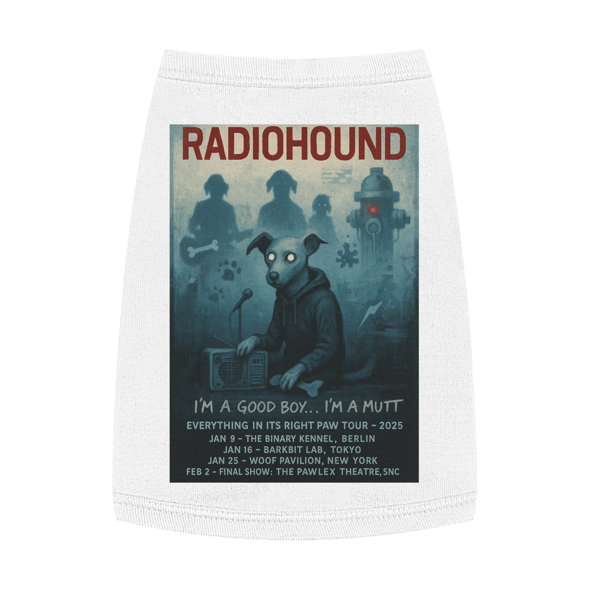 Radiohound Pet Tank Top-- Funny Parody Shirt for Dog Lovers